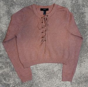 Peach Pullover Lace Sweater